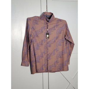 FLEUR DE LIS NEW SHIRT  COLOR PURPLE LONG SLEEVE COTTON SIZE 6X NO TRUE (3X)